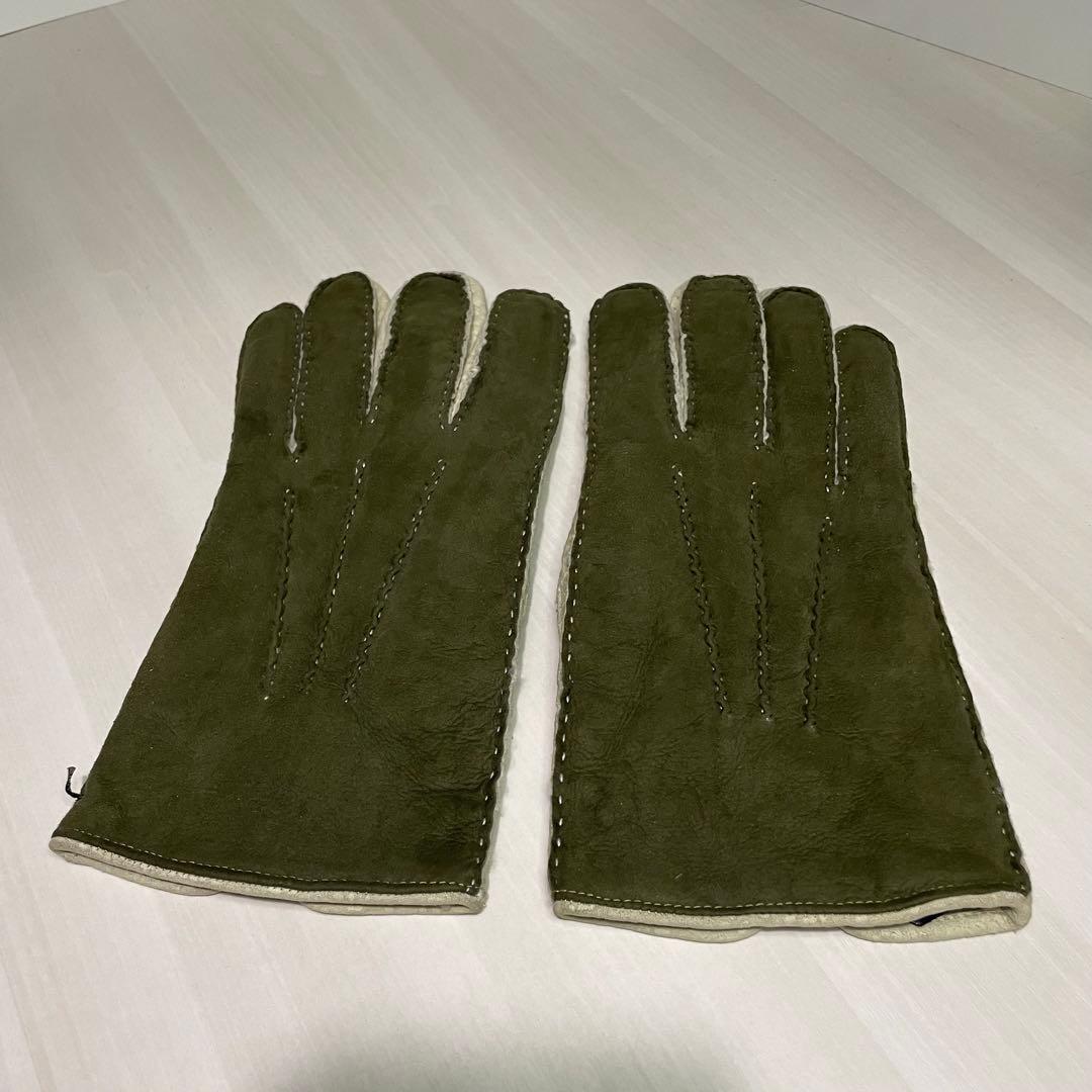 た*け様 メローラ☆メンズ 手袋☆カピバラレザー☆スエード☆カーキ☆ホワイト☆