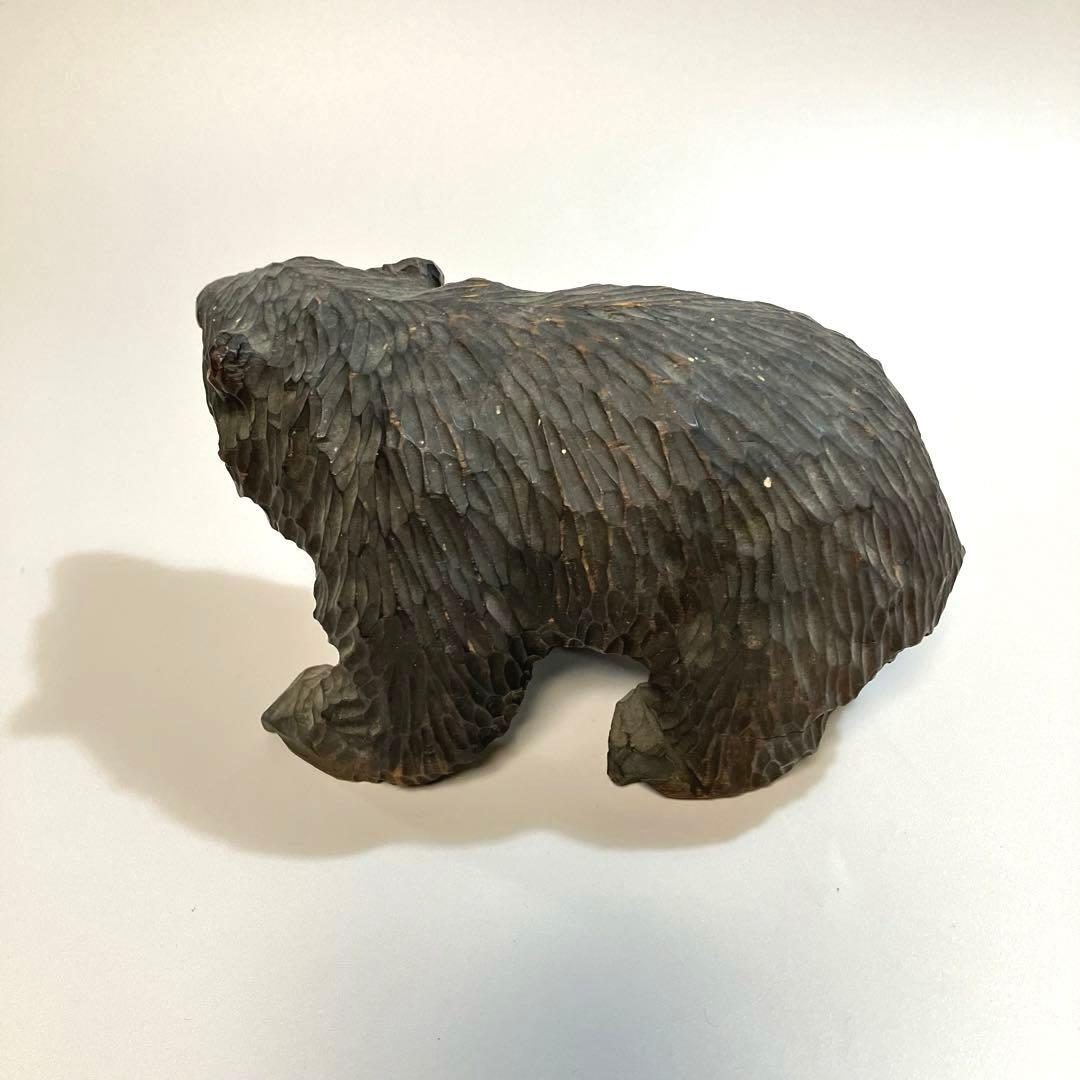 北海道　古作　木彫りの熊　ガラス目　木彫り熊　木彫熊　アイヌ　民芸　伝統工芸