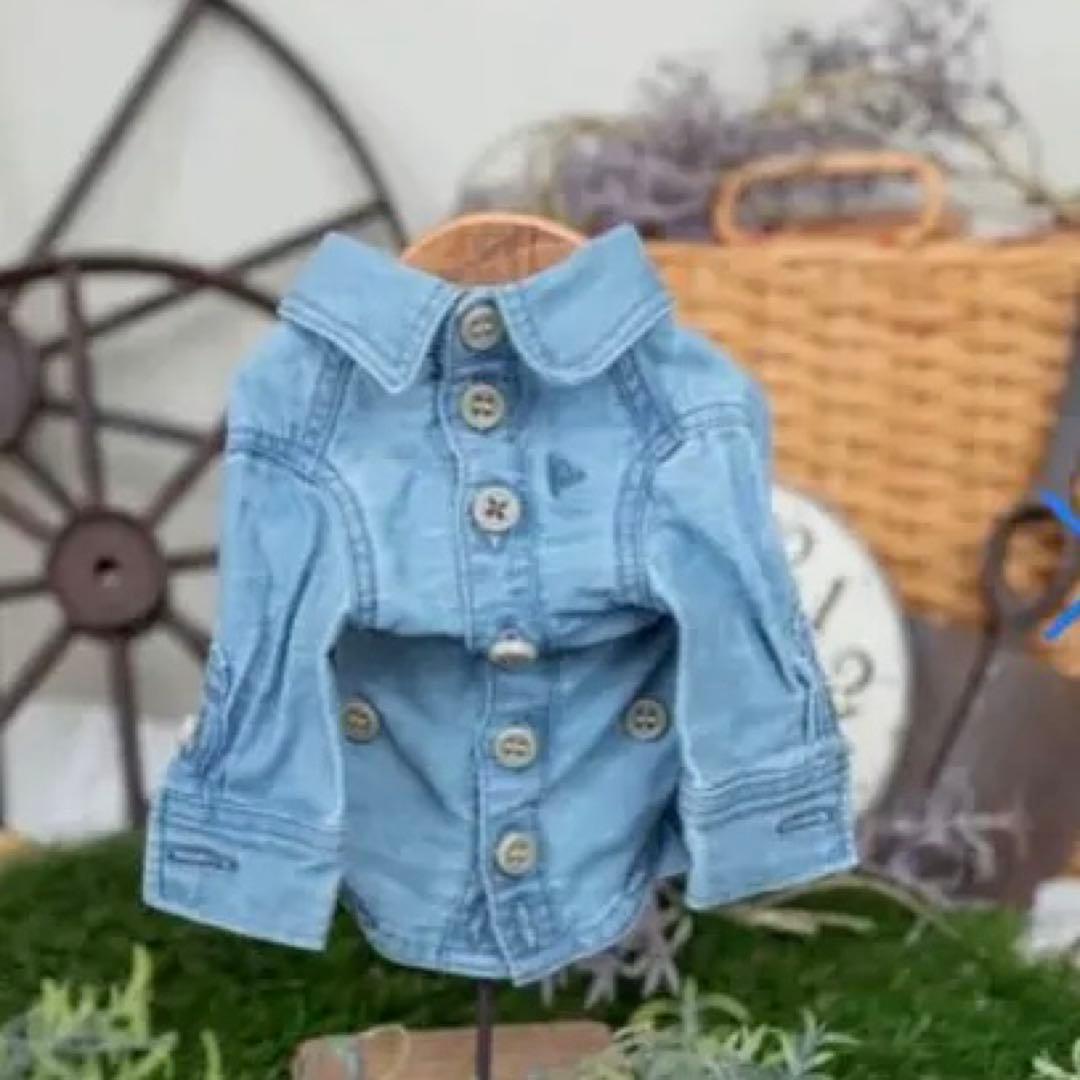 犬服・アクセサリー pp closet BIO BLEACH DENIM SHIRT 34