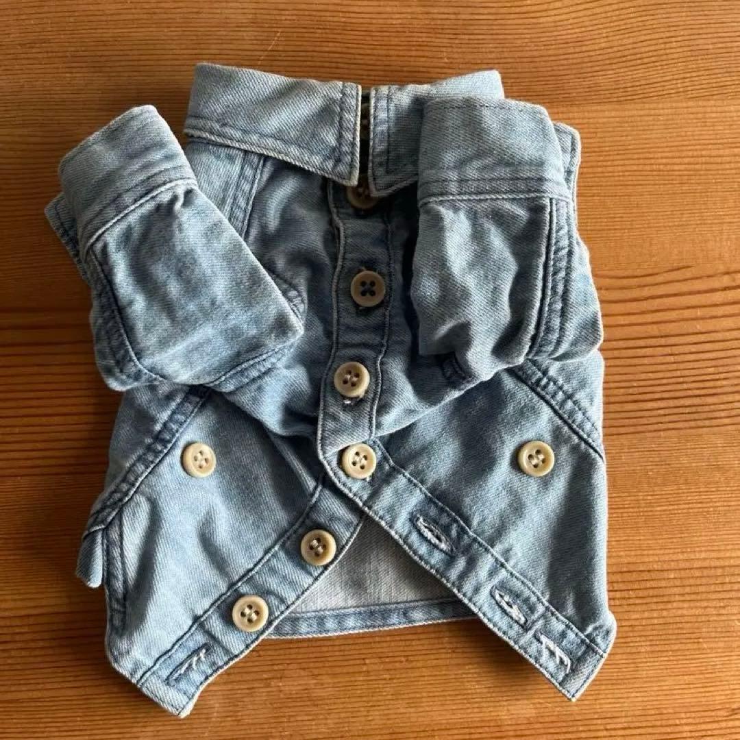 犬服・アクセサリー pp closet BIO BLEACH DENIM SHIRT 34