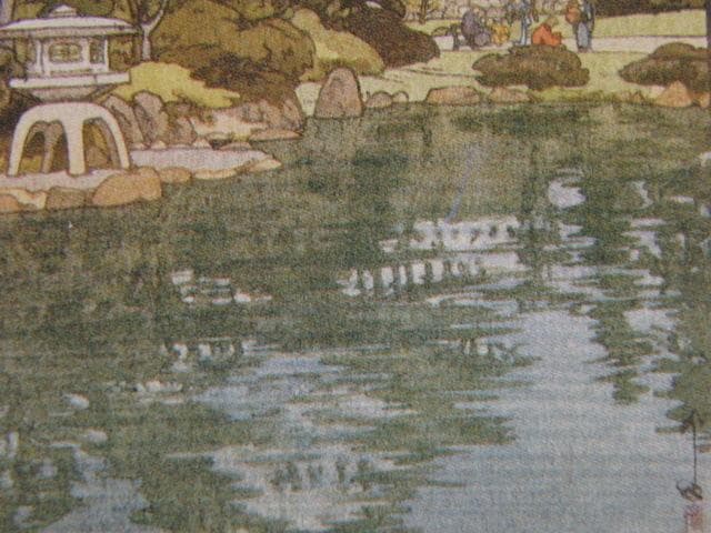 吉田博、大坂城、希少な額装用画集より、新品高級額装付、状態良好