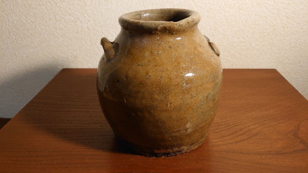 古越前　越前焼　うずくます　うづくまる　お歯黒壺　双耳　江戸期　１客