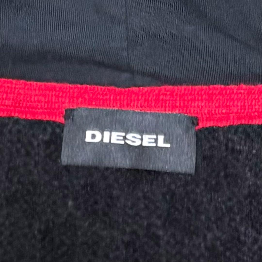 DIESEL ディーゼル ニット切り替えジャケット パーカー 黒 ロゴ 2XL