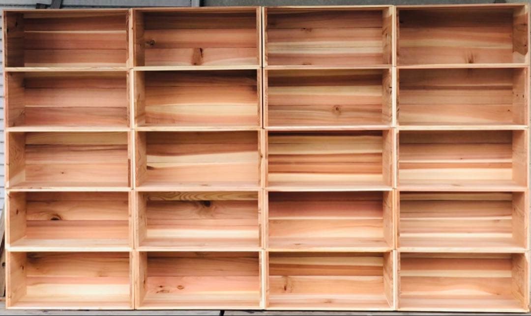 新品 りんご箱 3箱 // ウッドボックス 収納 木箱 ディスプレイ ラック 棚