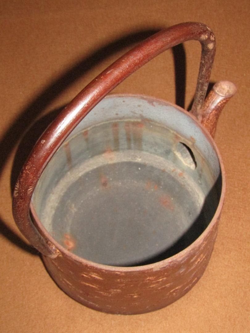 【南部鉄器　桜皮文鉄瓶　雅泉】郷土民芸　美品