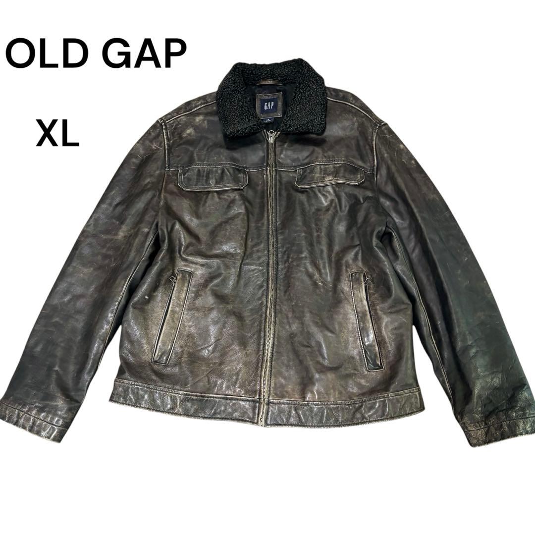 【ああああ】OLDGAP レザージャケット　ダークブラウン　ダメージ加工