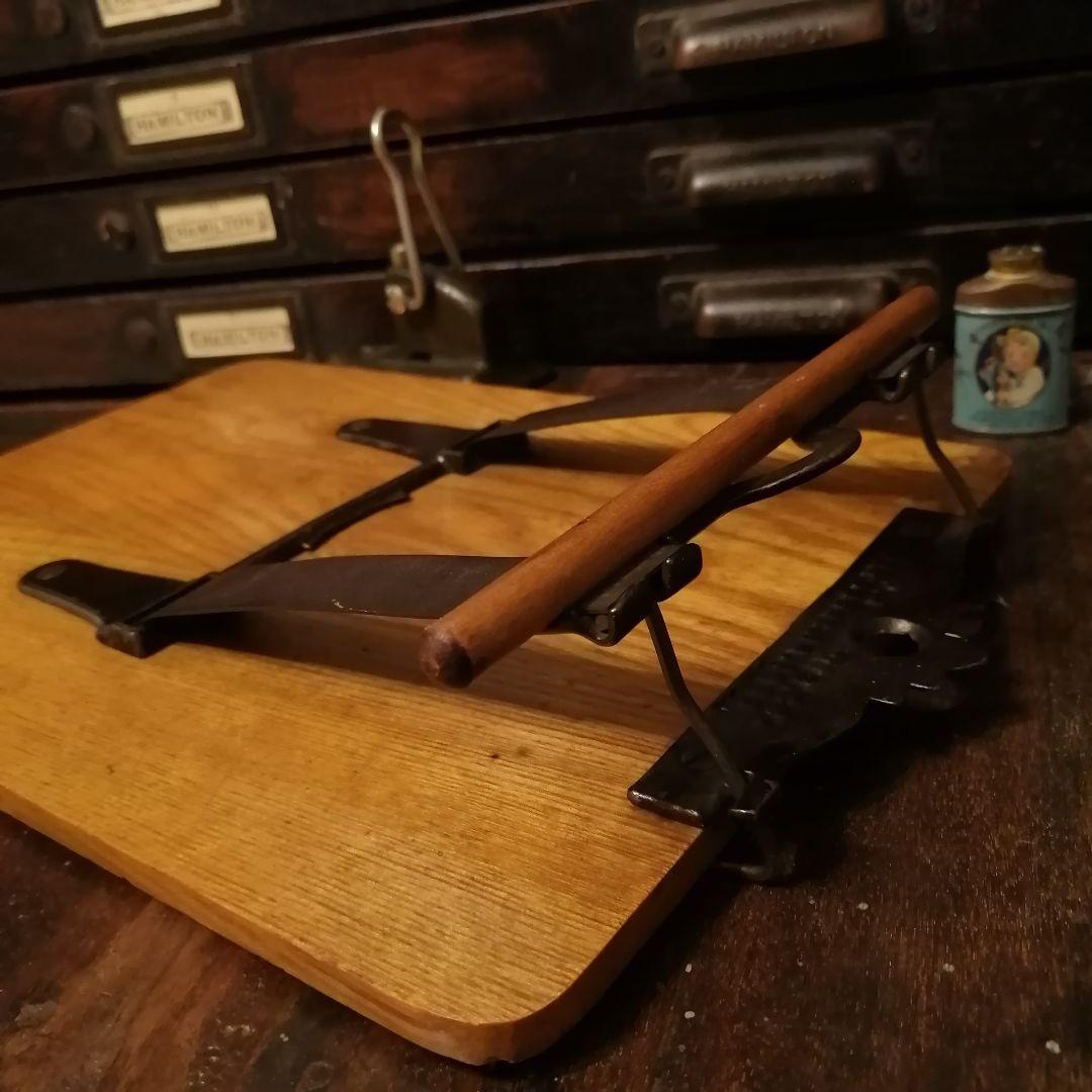 米国アンティーク木製バネ式クリップボード バインダー☆メッセージボード カード