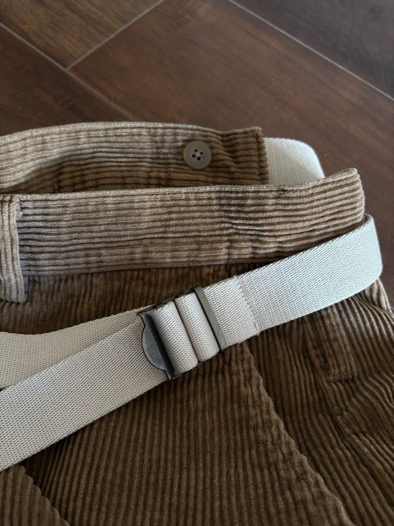 メゾンエウレカ ブラウン コーデュロイ ワイドパンツ