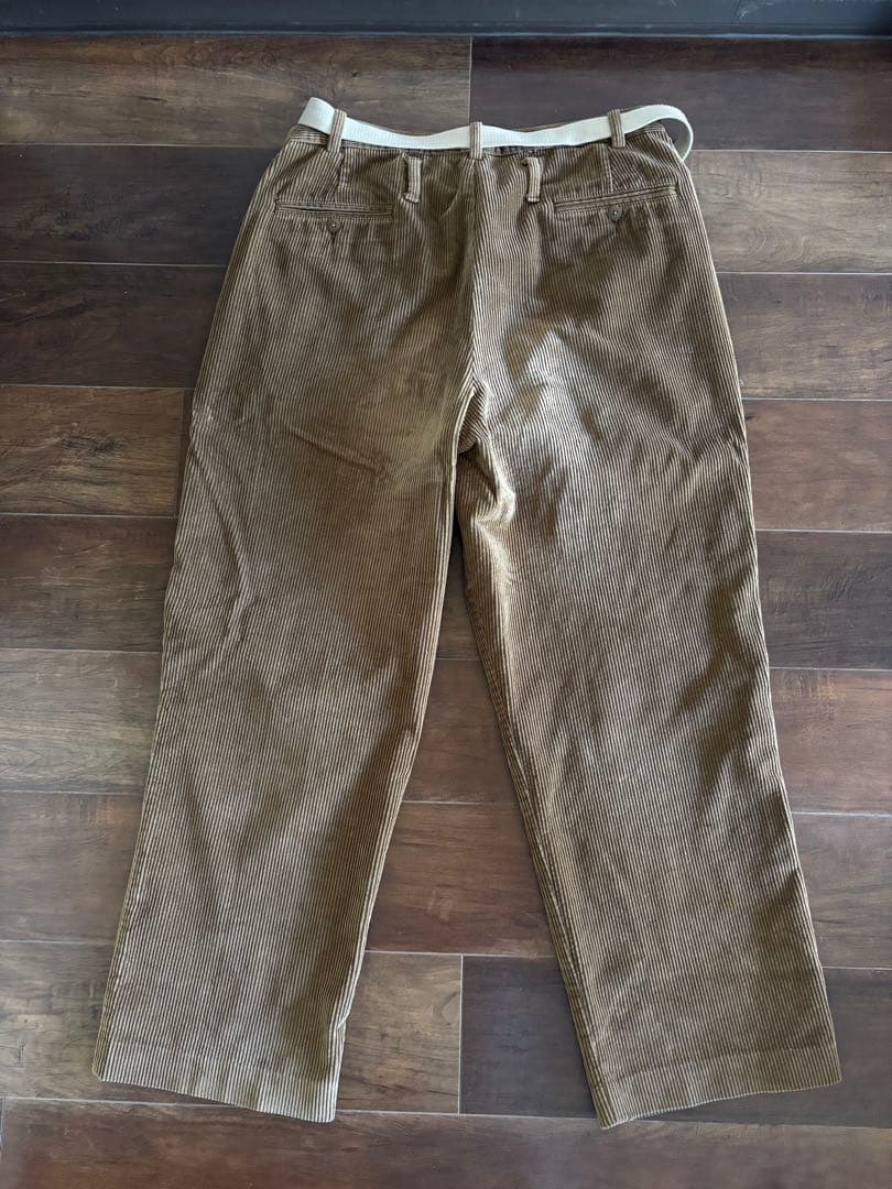 メゾンエウレカ ブラウン コーデュロイ ワイドパンツ