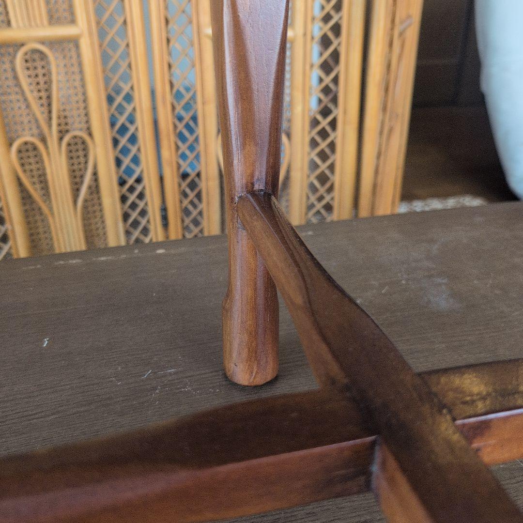 彫刻入り木製アジアン家具 約80cm(椅子.1脚)