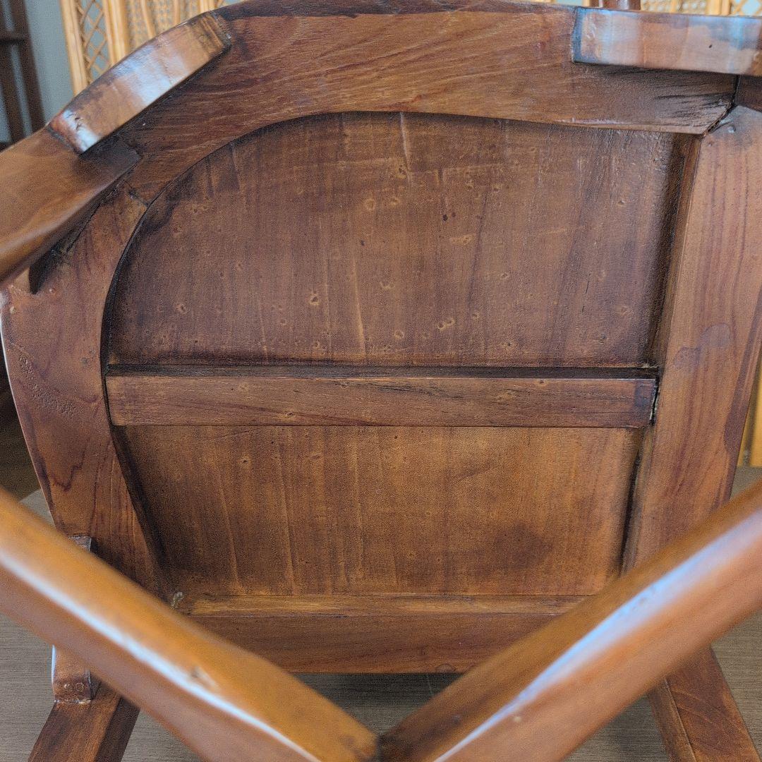 彫刻入り木製アジアン家具 約80cm(椅子.1脚)