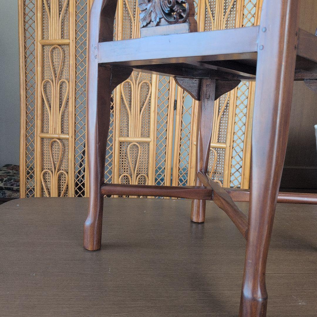 彫刻入り木製アジアン家具 約80cm(椅子.1脚)