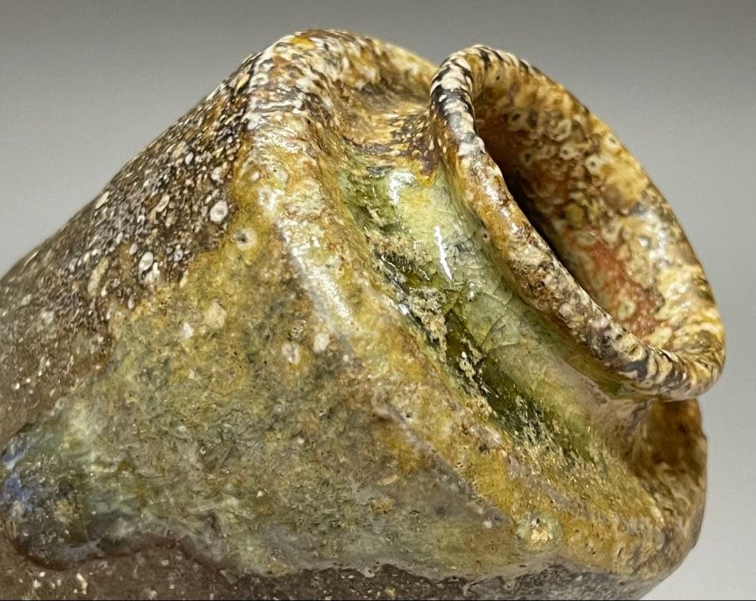 西尾陶山　信楽茶入　仕覆　朝倉間道　四方桟共箱　w443