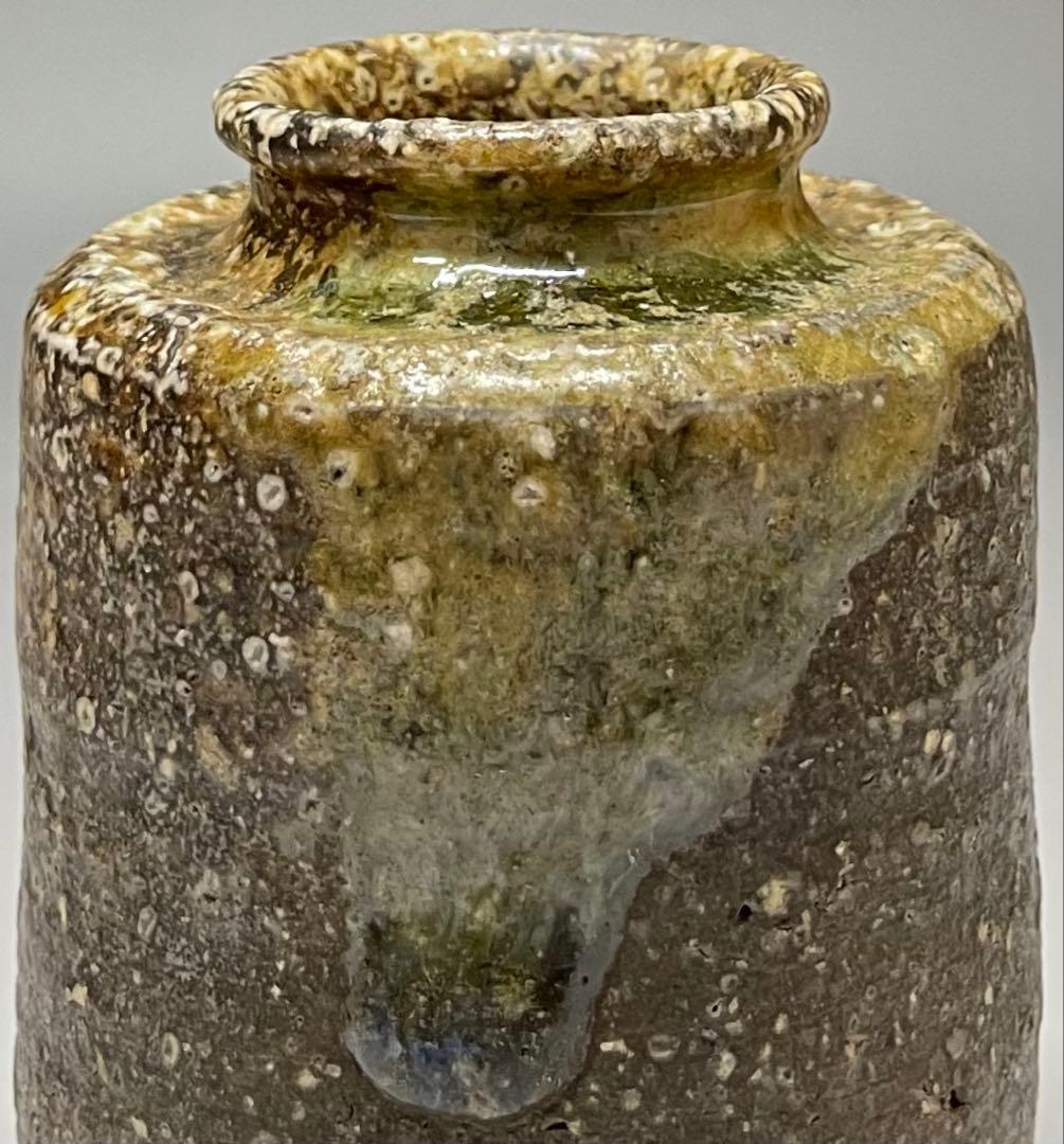 西尾陶山　信楽茶入　仕覆　朝倉間道　四方桟共箱　w443