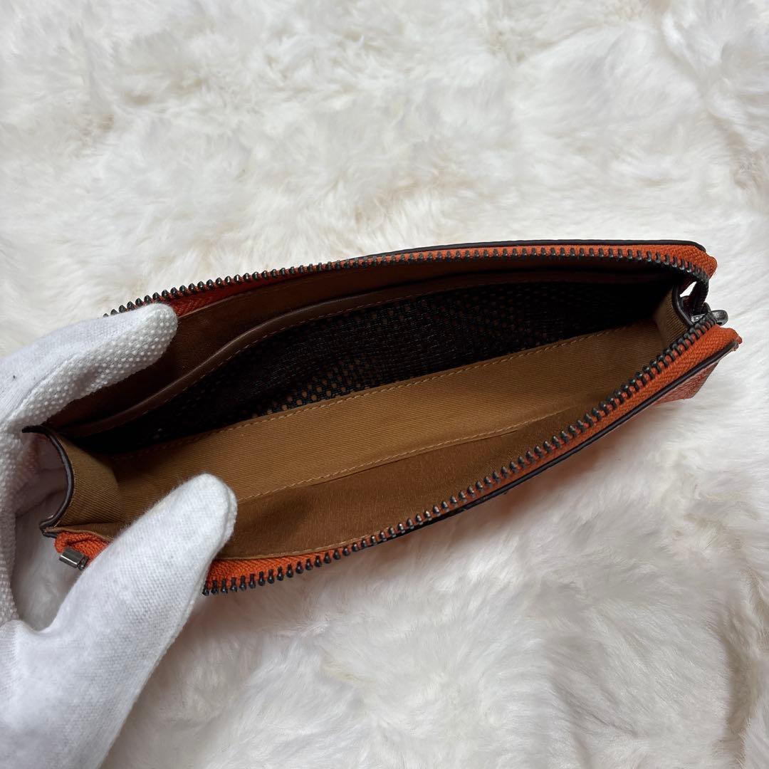 極美品 COACH コーチ ロゴ刻印 オールレザー 本革 ペンケース