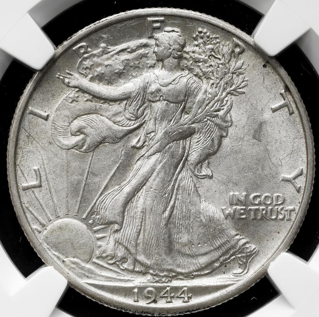 USA アメリカ 1944D NGC-AU58　50C ウォーキングリバティ