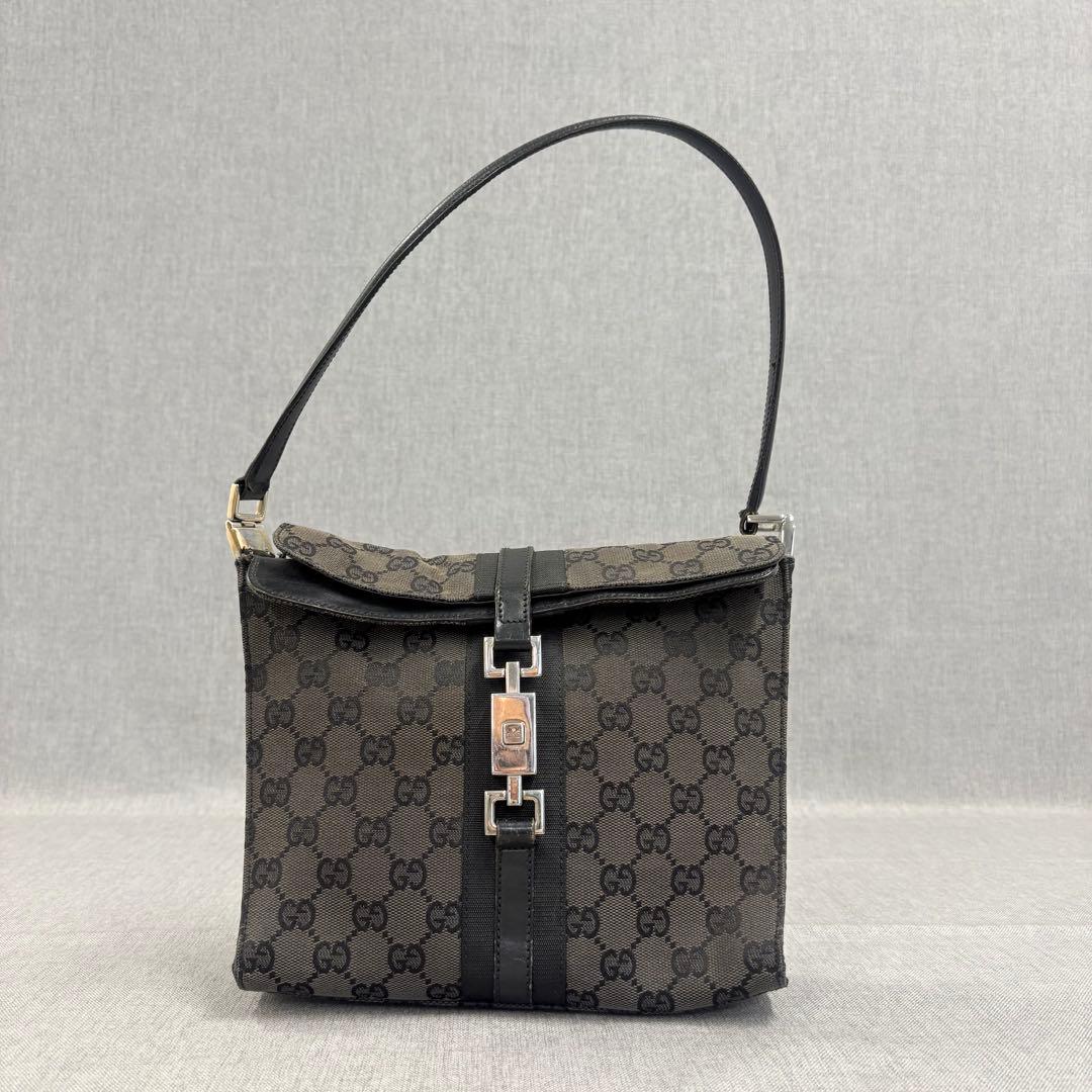 GUCCI グッチ ハンドバッグ GG柄 ジャッキー キャンバス ブラック