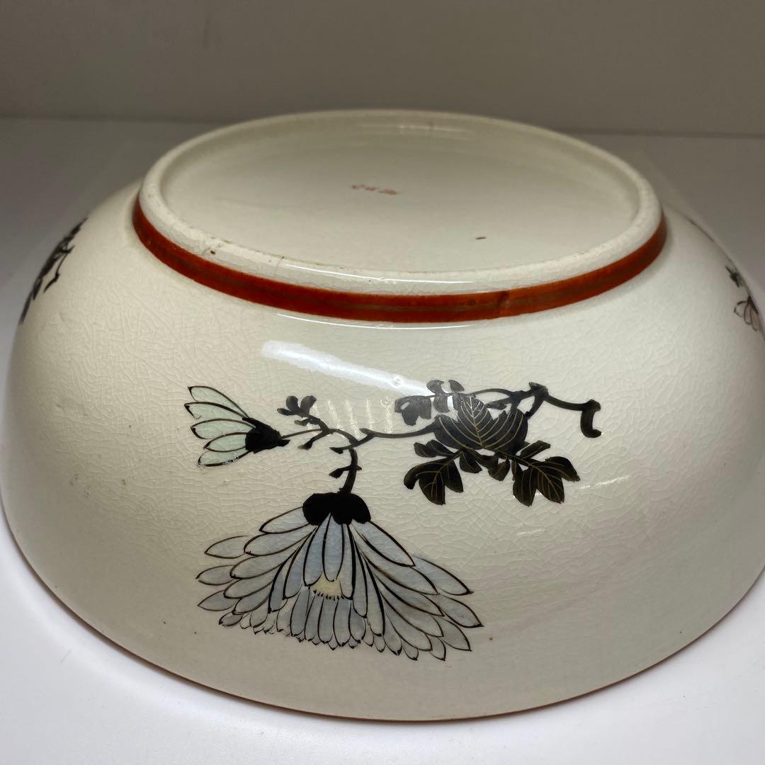 eaccさん専用時代　九谷焼　フクロウ図鉢　直径27㎝　東Y7-0306①タエチ