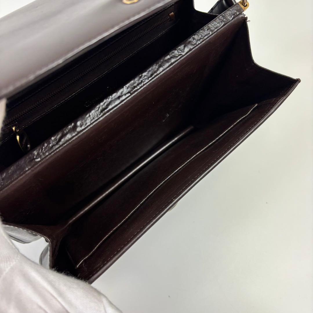 クリスチャンディオール レザー ワンショルダーバッグ フォーマル ブラウン