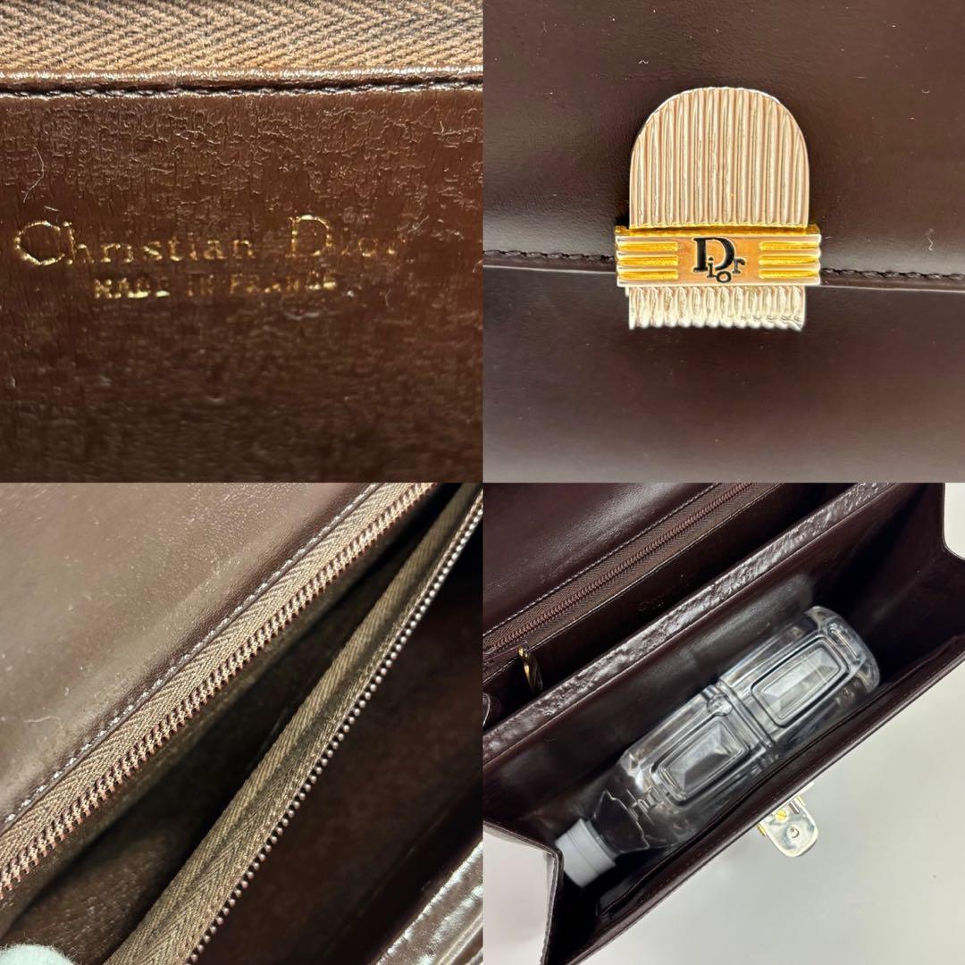 クリスチャンディオール レザー ワンショルダーバッグ フォーマル ブラウン