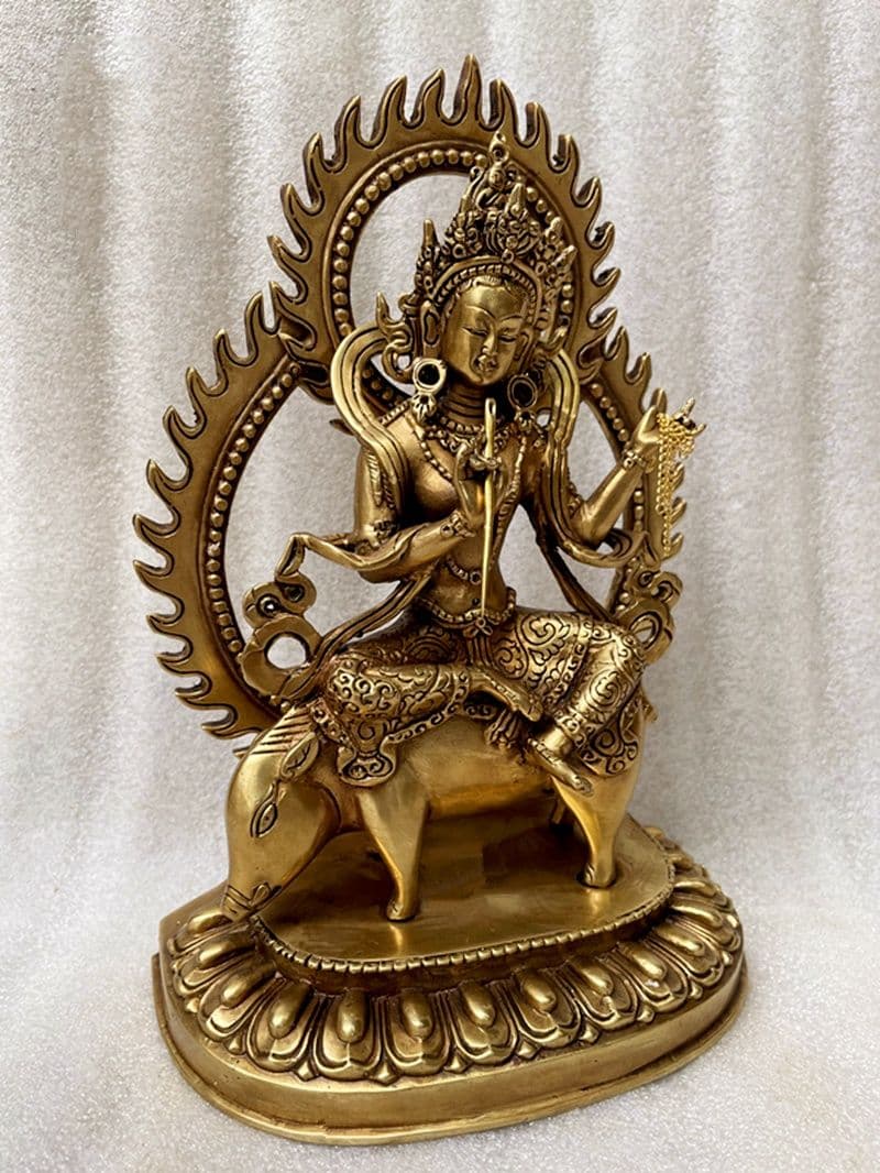 仏教美術 騎猪仏母菩薩 魔利支天護法仏像 銅製 仏像 彫刻 置物 開運 風水