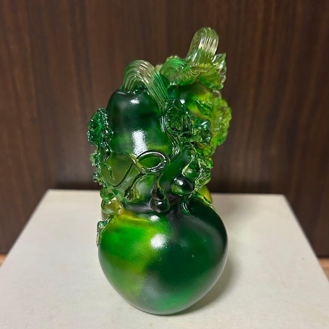 TITTOT 琉園 クリスタル ガラス ひょうたん 花 草 工芸品 美術品 作品