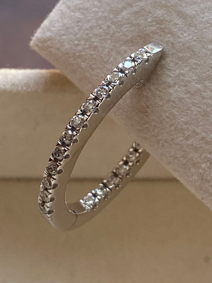 Ponte Vecchioホワイトゴールド＊ダイヤ＊フープピアス片耳