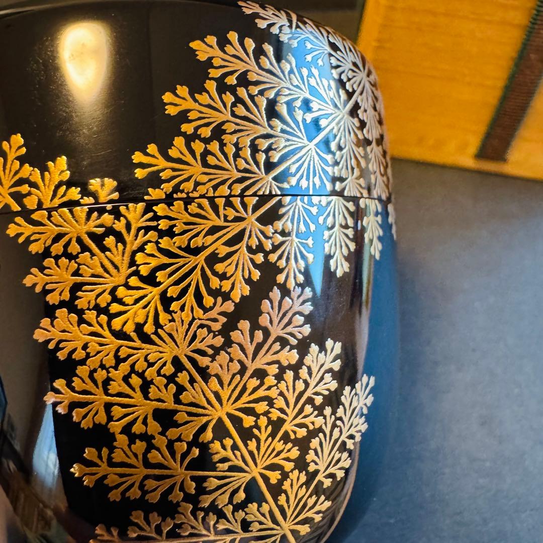 茶道具　羊歯棗　一瓢斎作　共箱付き