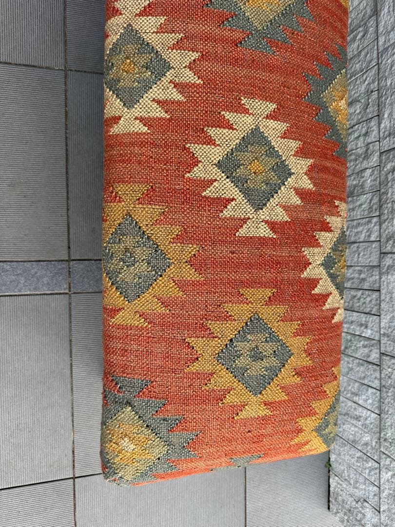 Ne WORKS キリム刺繍 木製脚ベンチスツール