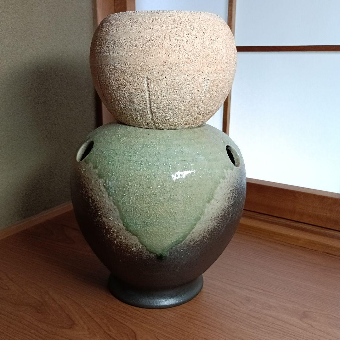 信楽焼　水琴窟 　大器の器　　卓上水琴窟