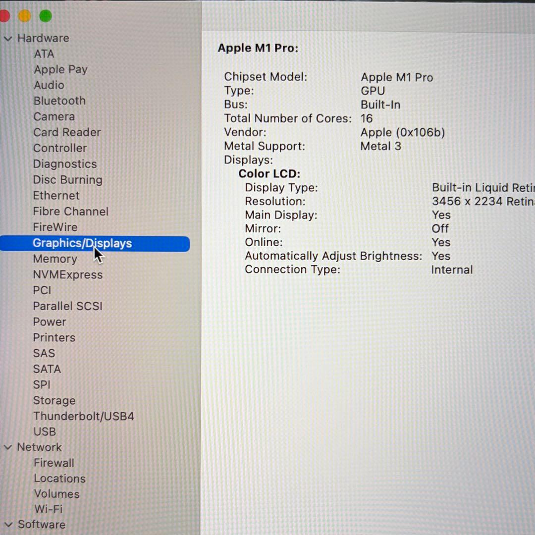 MacBook Pro 16インチ M1 Proメモリ32GB SSD512GB