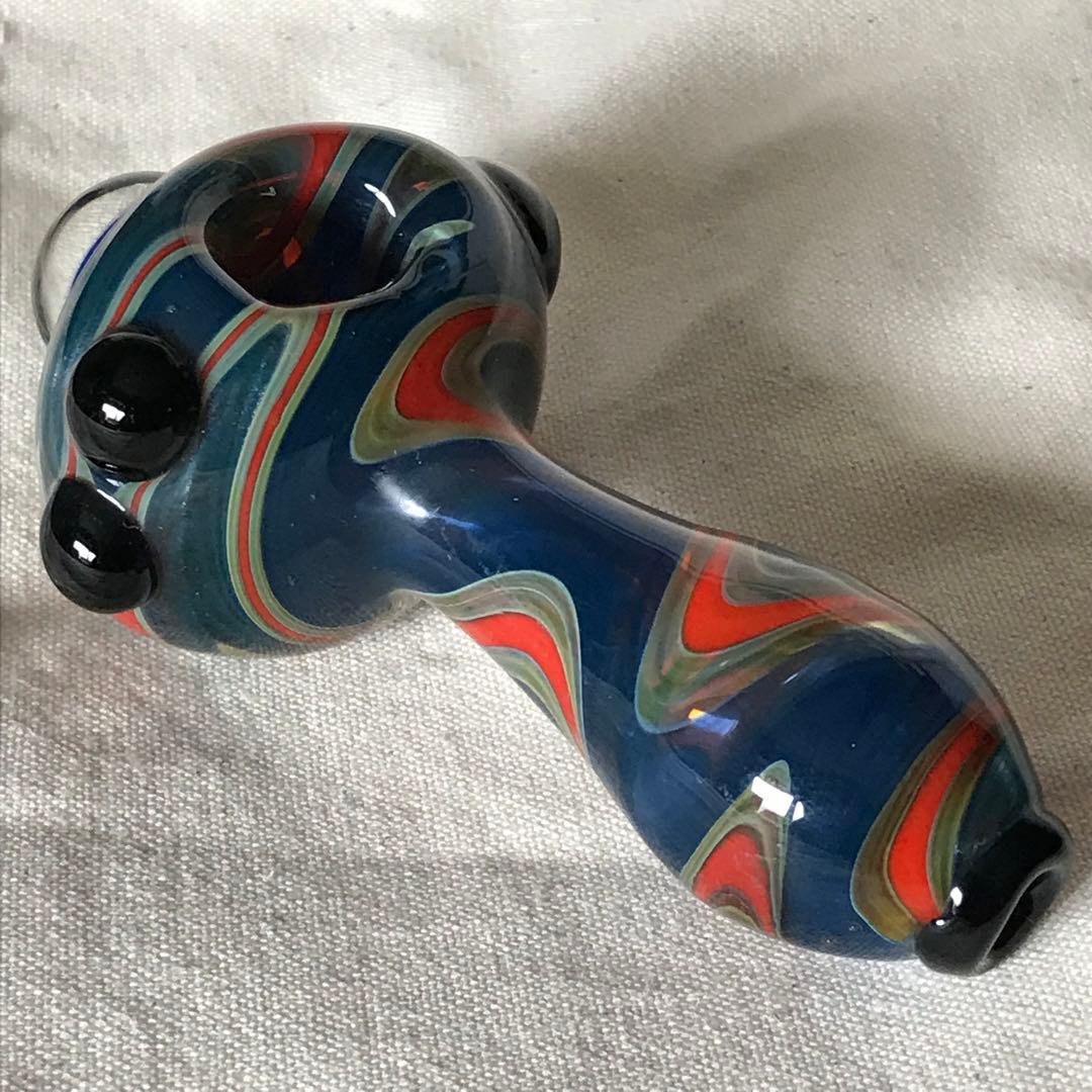 送料無料 喫煙具 ガラスパイプ 骸骨マーク