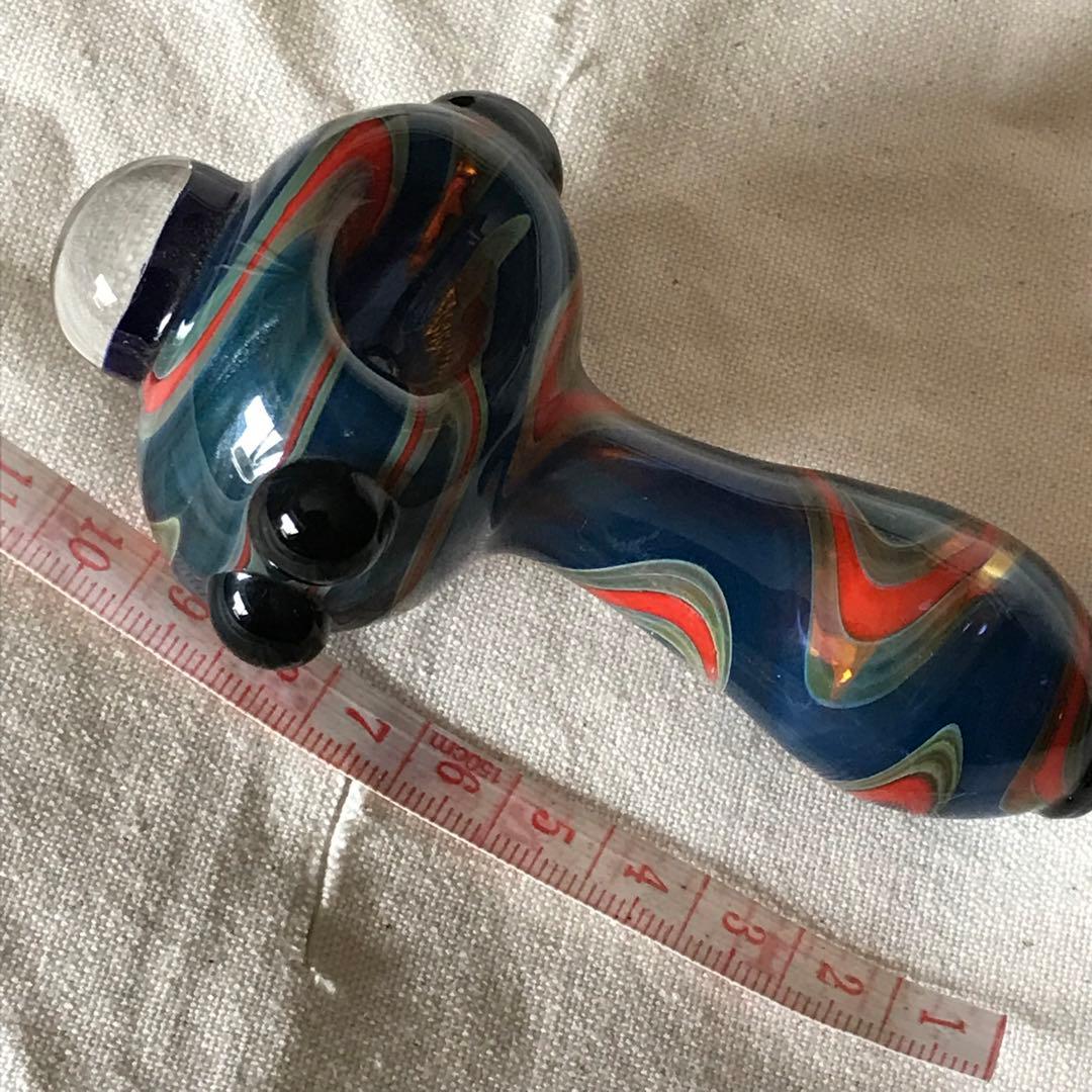 送料無料 喫煙具 ガラスパイプ 骸骨マーク