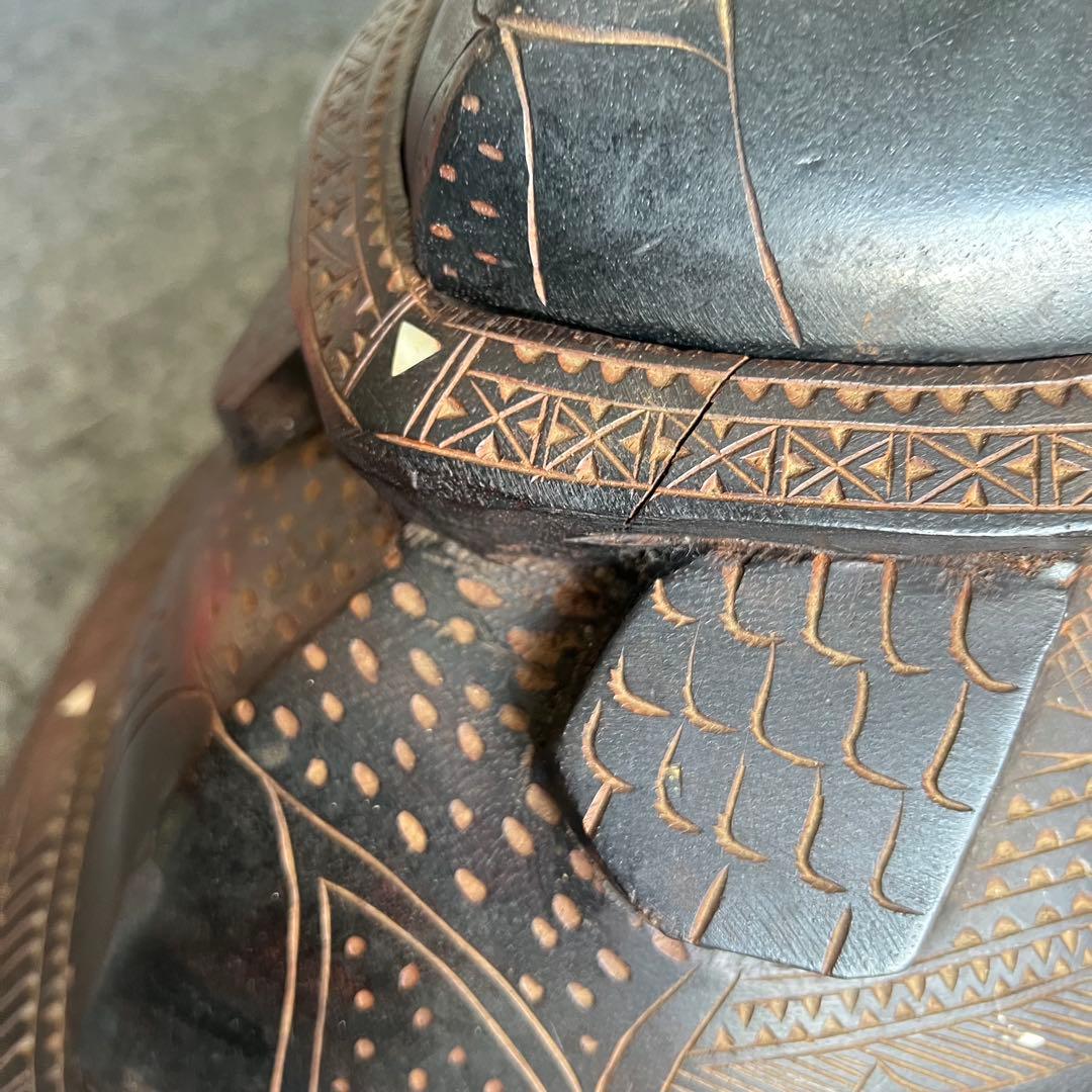 IG68 希少品✨ 亀 木製 小物入れ 縁起物 インテリア 2段 甲羅 レア