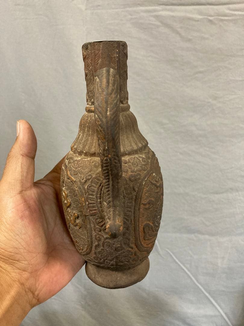 古琉球 水柱 覆輪直し 箱付き やちむん 壺屋 壷屋