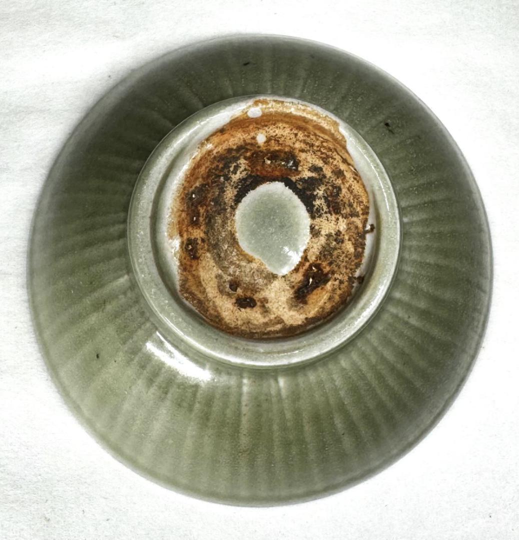 宋時代 龍泉窯青磁茶碗 無傷 時代品 伝世品焼物 歴史唐物 ウブ品WWTT197