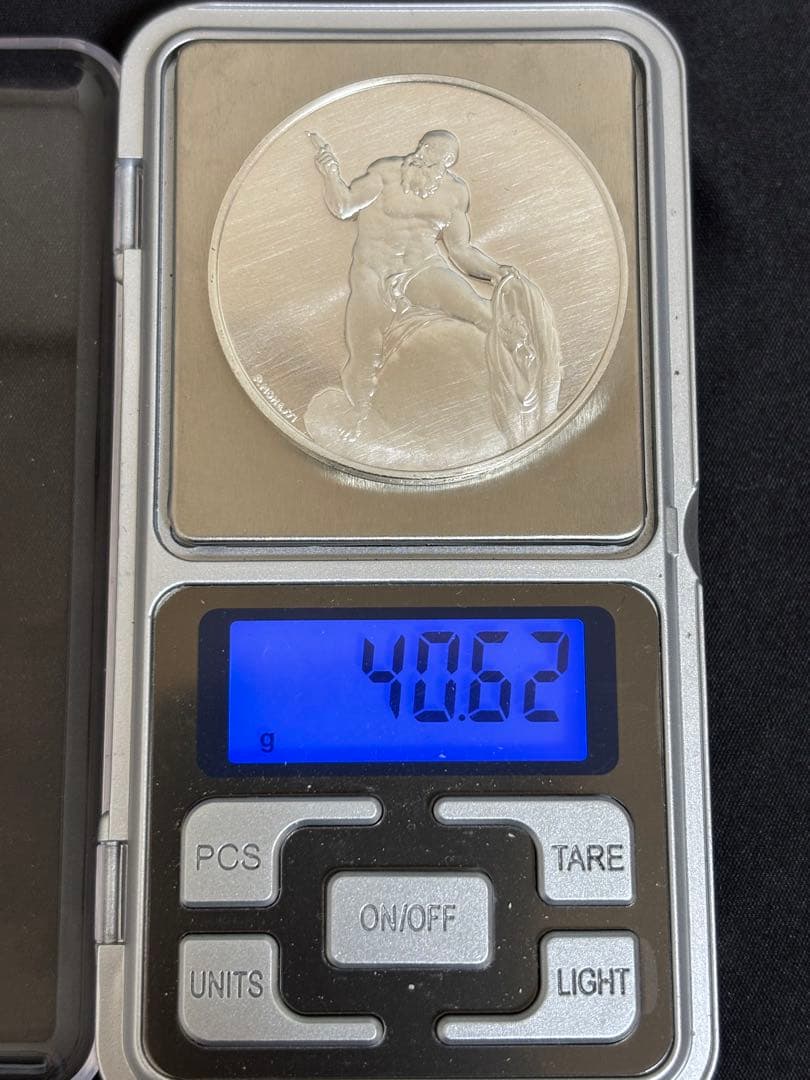 【純銀製】ミケランジェロ生誕五百年記念純銀メダル 純銀刻印有り！重量40.6g