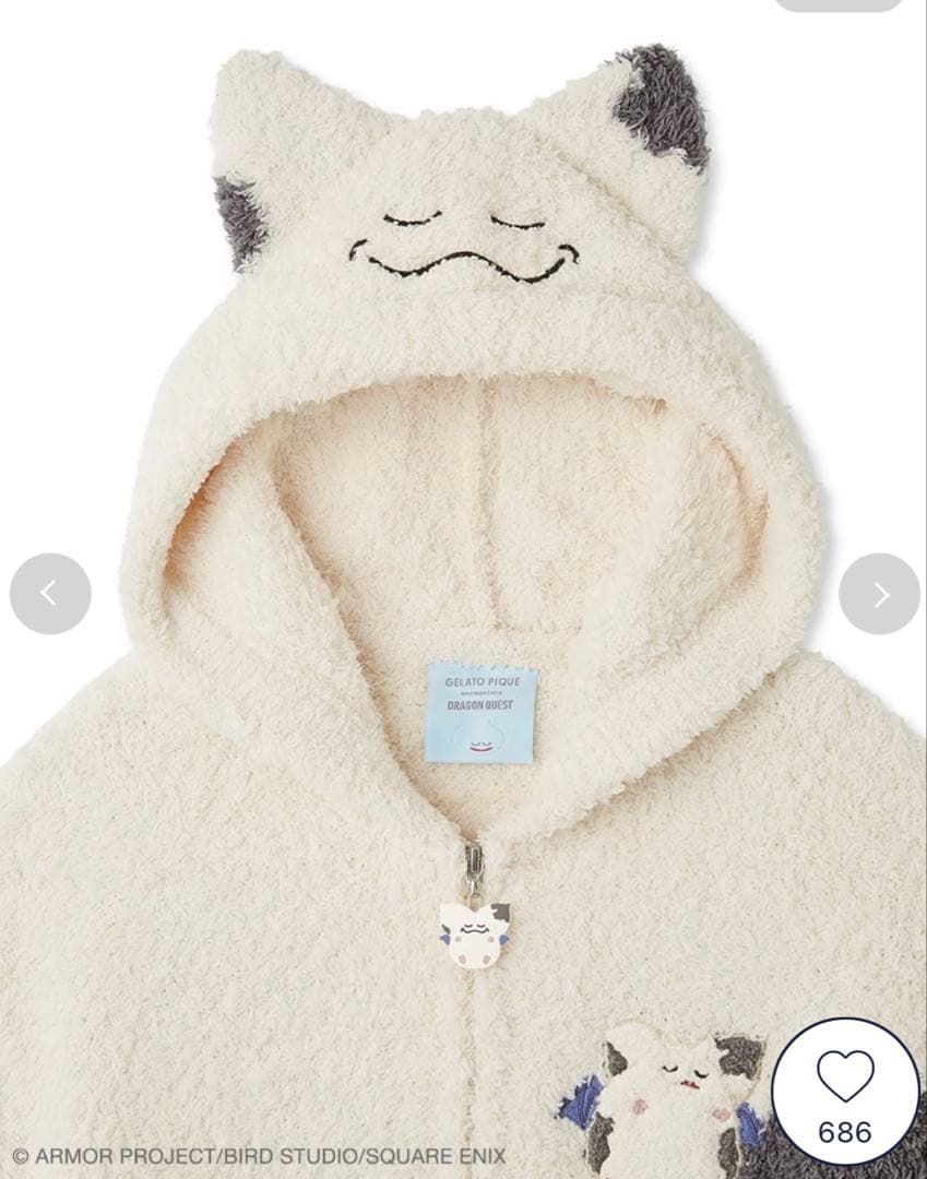 ジェラートピケ ドラゴンクエストコラボ ジェラートモーモンパーカー&ハーフパンツ