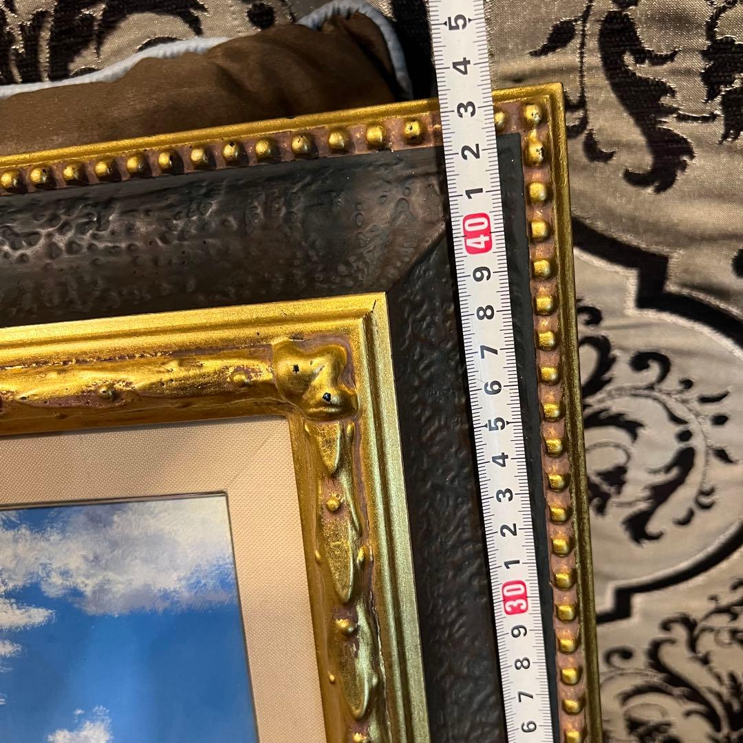 高級額　真作　樋口洋 「札幌麦秋」 油彩6号 B01 - 50741 風景画　5