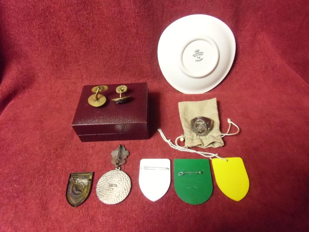 ＢＷドイツ軍/連邦軍＊降下猟兵＊カフスボタン＋リング＋記念皿＋５バッジ（実物）