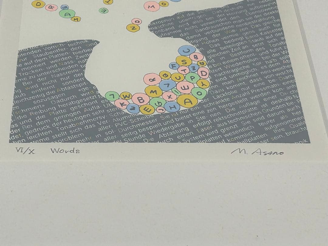 現代アート　Words M.Asano VI/X 額付き