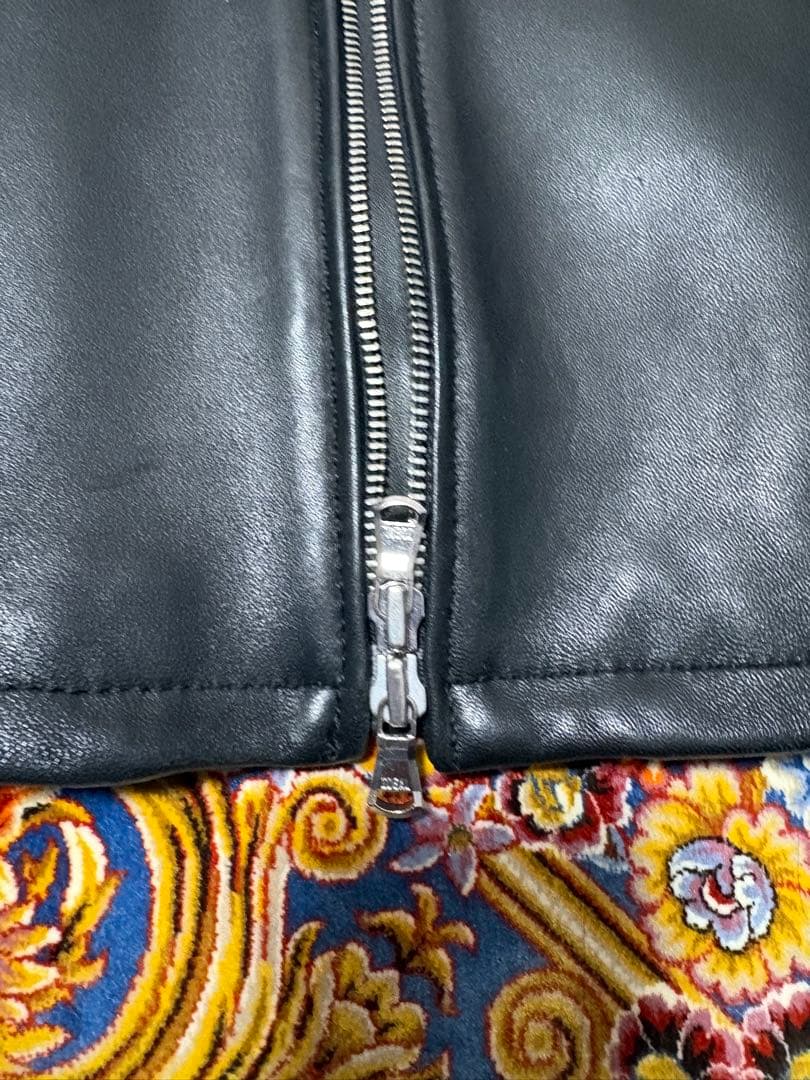 美品 BEAUTY&YOUTH シングルレザー ライダース L ブラック