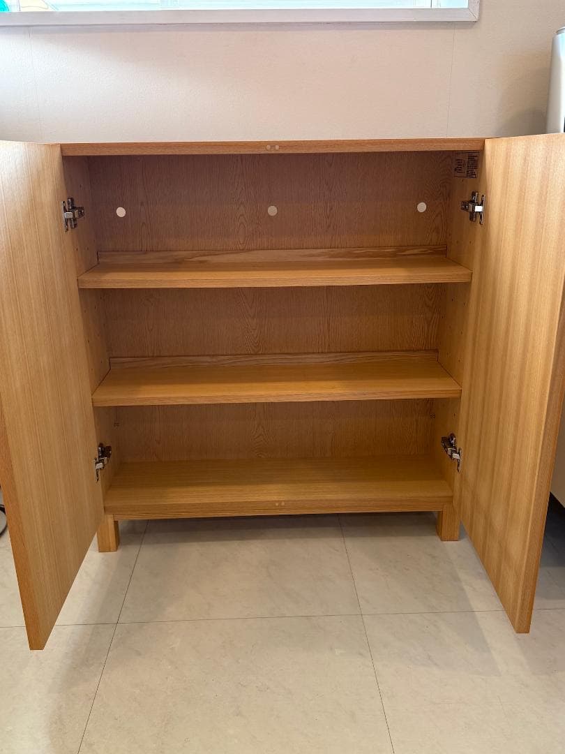 みー 無印良品 組み合わせて使える木製収納 ロータイプ タモ材