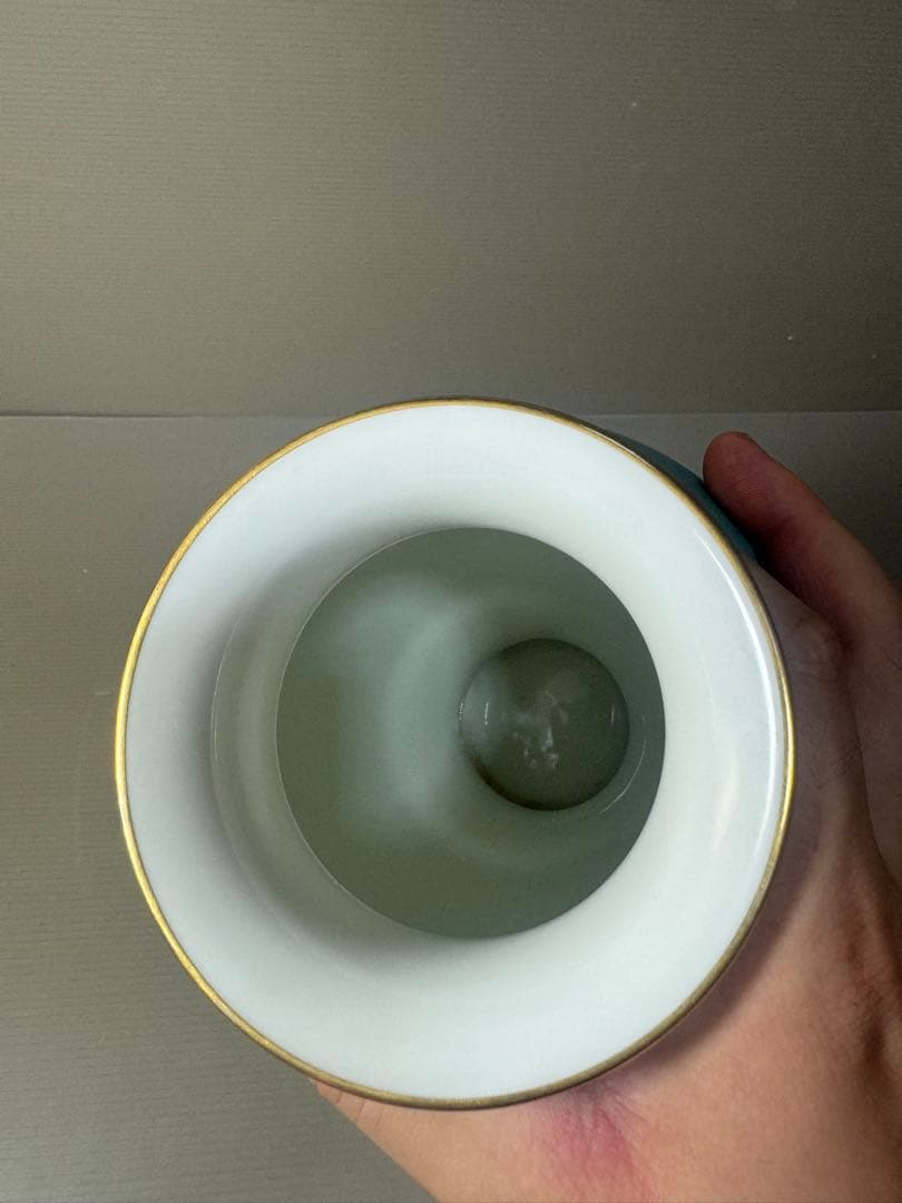 2580 深川製磁　彩色磁絵　花瓶　金彩