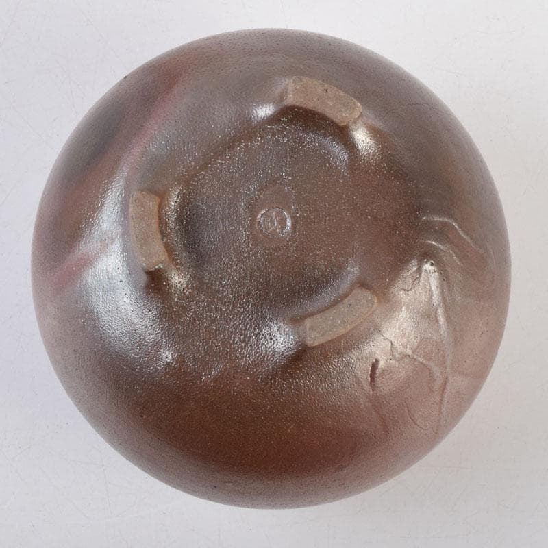 丹波焼　大上昇作　赤土部釉　香炉　共布共箱　C　8733