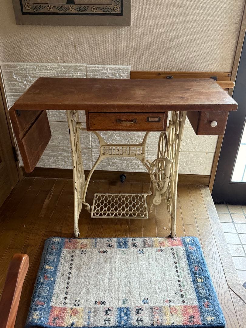 ha---co アンティーク シンガー ミシン 網目 鉄脚 足踏みミシン