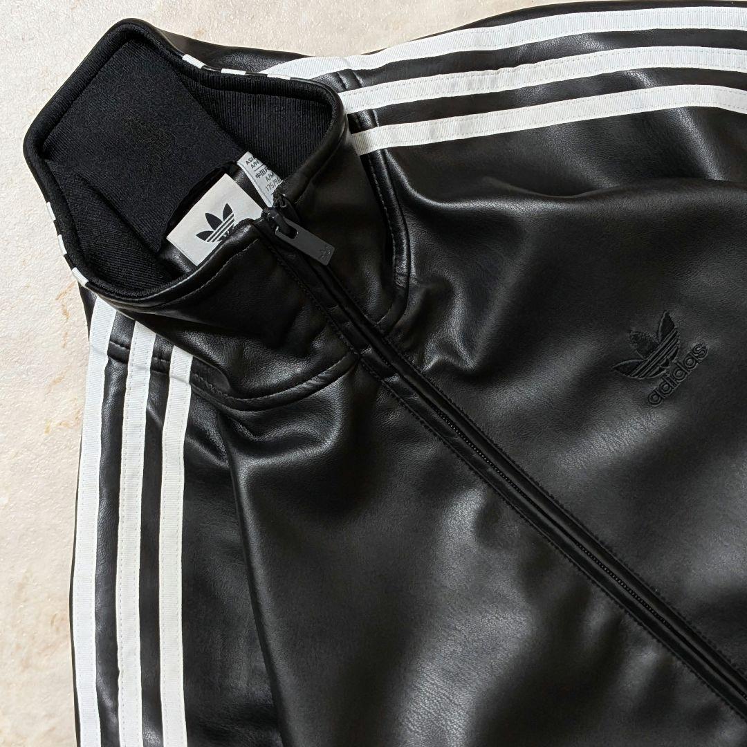 超希少★極美品 アディダス フェイクレザージャケット 黒白 L フィリックス