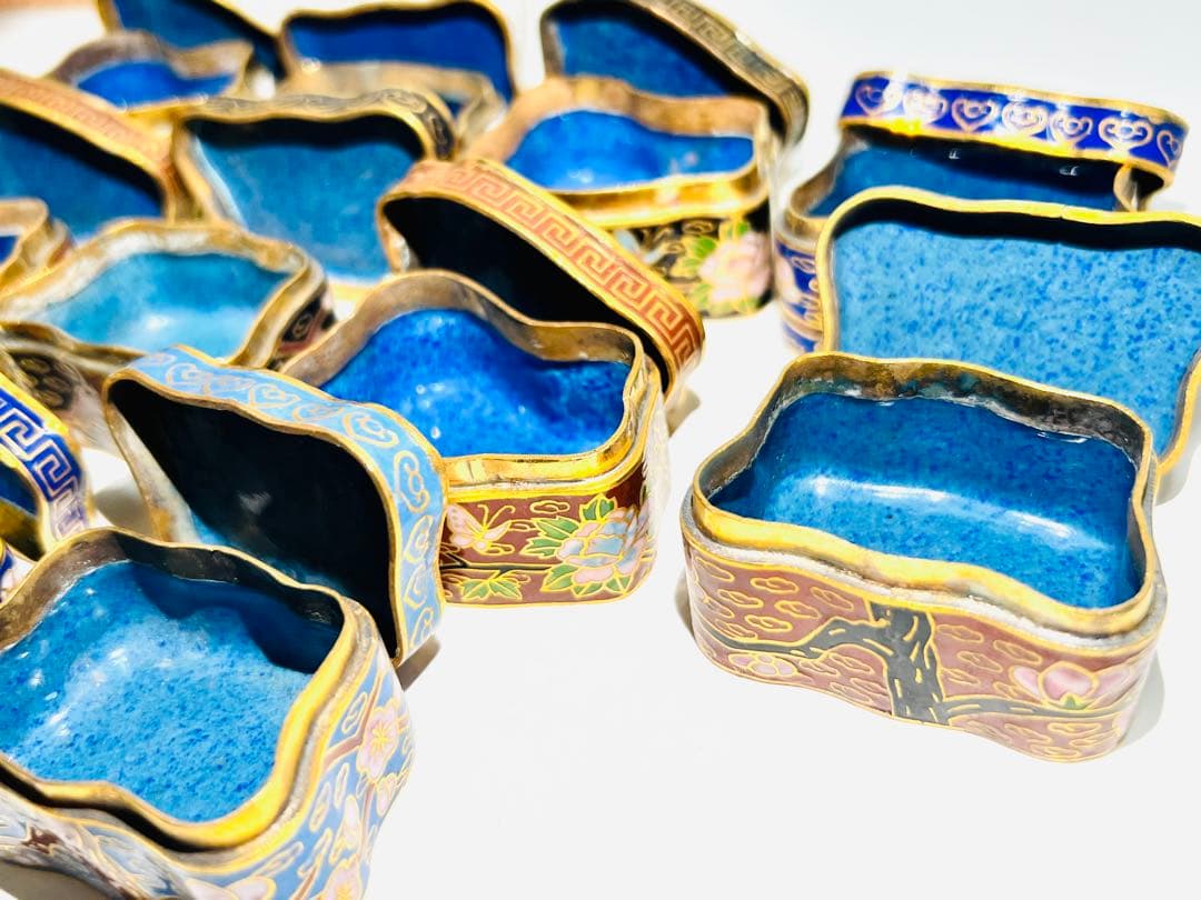 アンティーク 香合 10個セット 七宝焼 中国