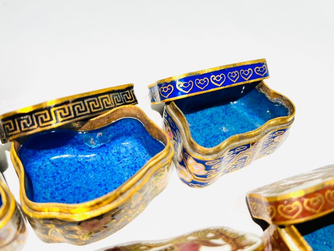 アンティーク 香合 10個セット 七宝焼 中国