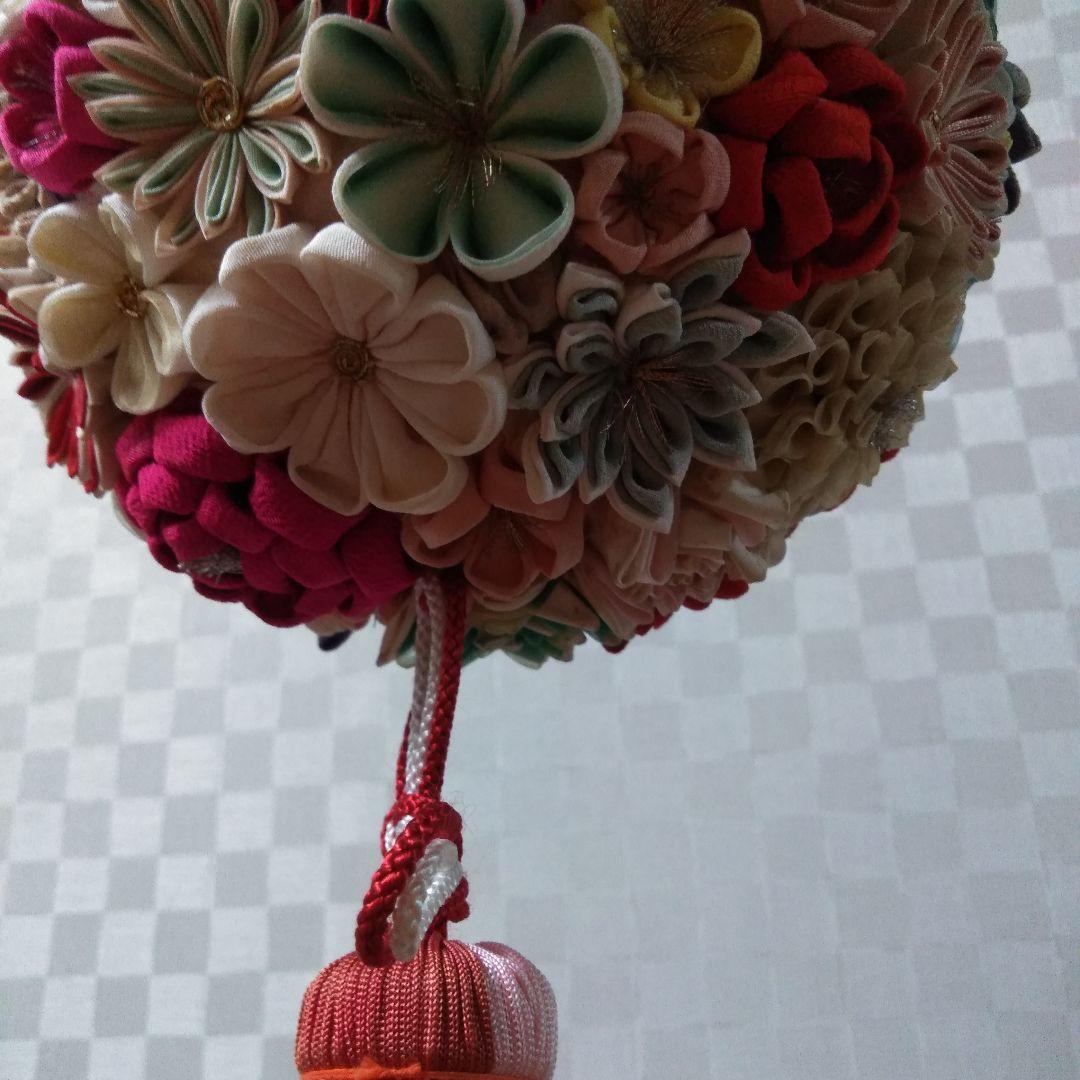 つまみ細工　吊りくす玉　てまり